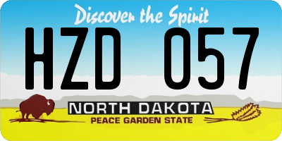ND license plate HZD057