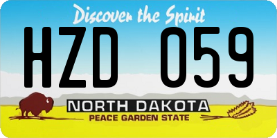ND license plate HZD059