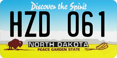 ND license plate HZD061