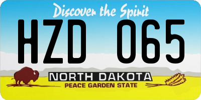ND license plate HZD065