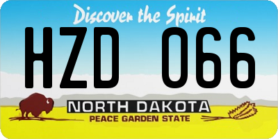 ND license plate HZD066