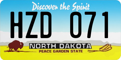 ND license plate HZD071