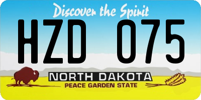 ND license plate HZD075