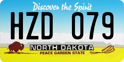 ND license plate HZD079