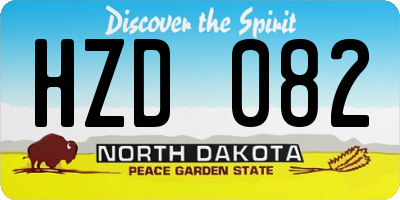 ND license plate HZD082