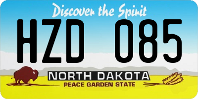 ND license plate HZD085