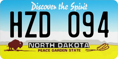 ND license plate HZD094