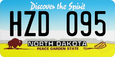 ND license plate HZD095