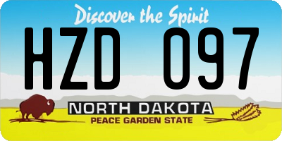 ND license plate HZD097