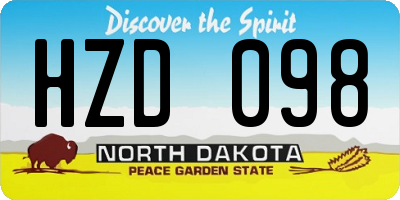 ND license plate HZD098