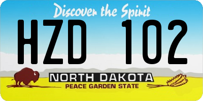 ND license plate HZD102
