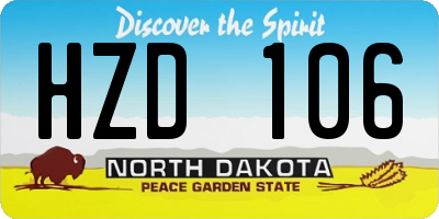 ND license plate HZD106