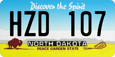 ND license plate HZD107