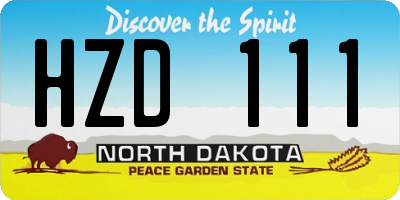 ND license plate HZD111