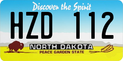 ND license plate HZD112