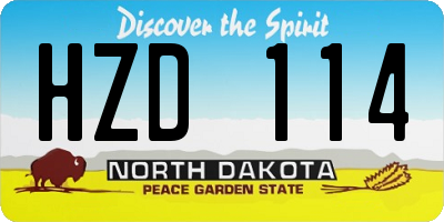 ND license plate HZD114