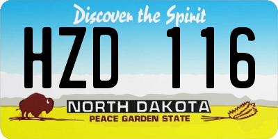 ND license plate HZD116