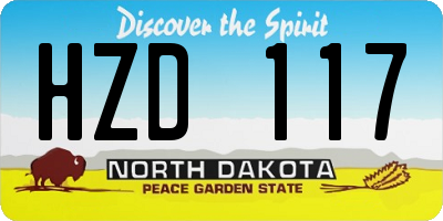 ND license plate HZD117