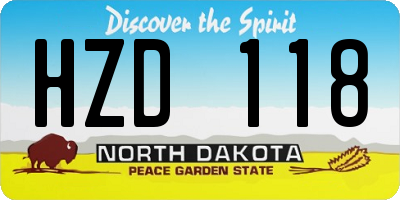 ND license plate HZD118