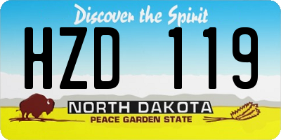 ND license plate HZD119