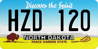 ND license plate HZD120