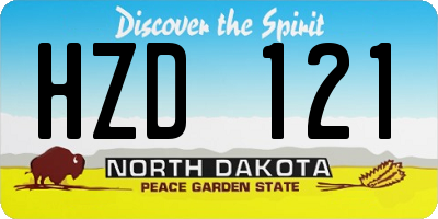 ND license plate HZD121