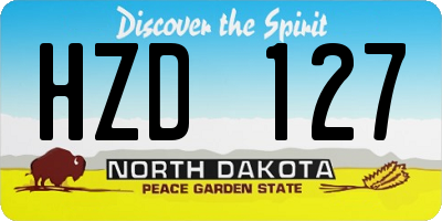 ND license plate HZD127