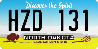 ND license plate HZD131