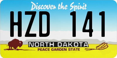 ND license plate HZD141