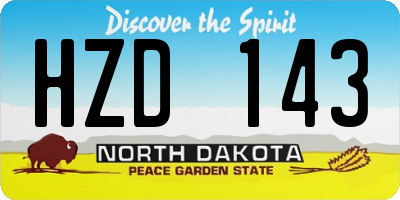 ND license plate HZD143