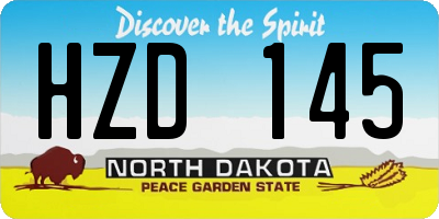 ND license plate HZD145