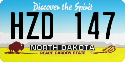 ND license plate HZD147