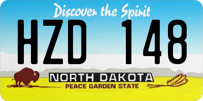 ND license plate HZD148