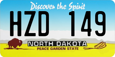 ND license plate HZD149