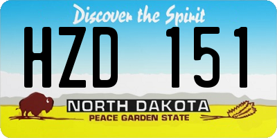 ND license plate HZD151