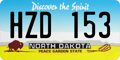 ND license plate HZD153
