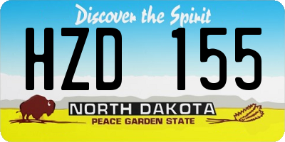 ND license plate HZD155