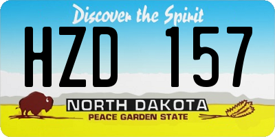 ND license plate HZD157
