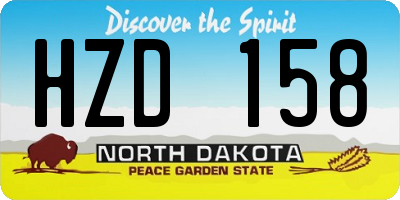 ND license plate HZD158