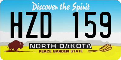 ND license plate HZD159