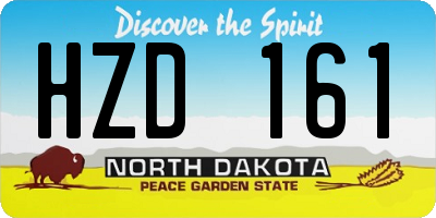 ND license plate HZD161