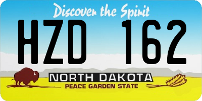 ND license plate HZD162