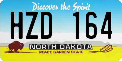 ND license plate HZD164