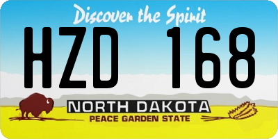 ND license plate HZD168