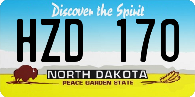 ND license plate HZD170