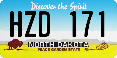 ND license plate HZD171