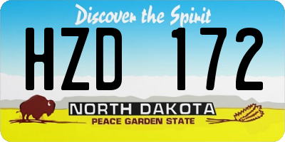 ND license plate HZD172