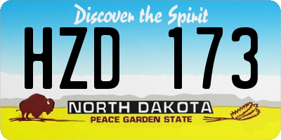 ND license plate HZD173