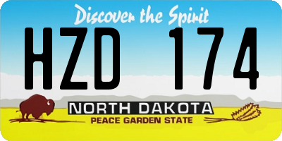 ND license plate HZD174