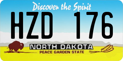 ND license plate HZD176